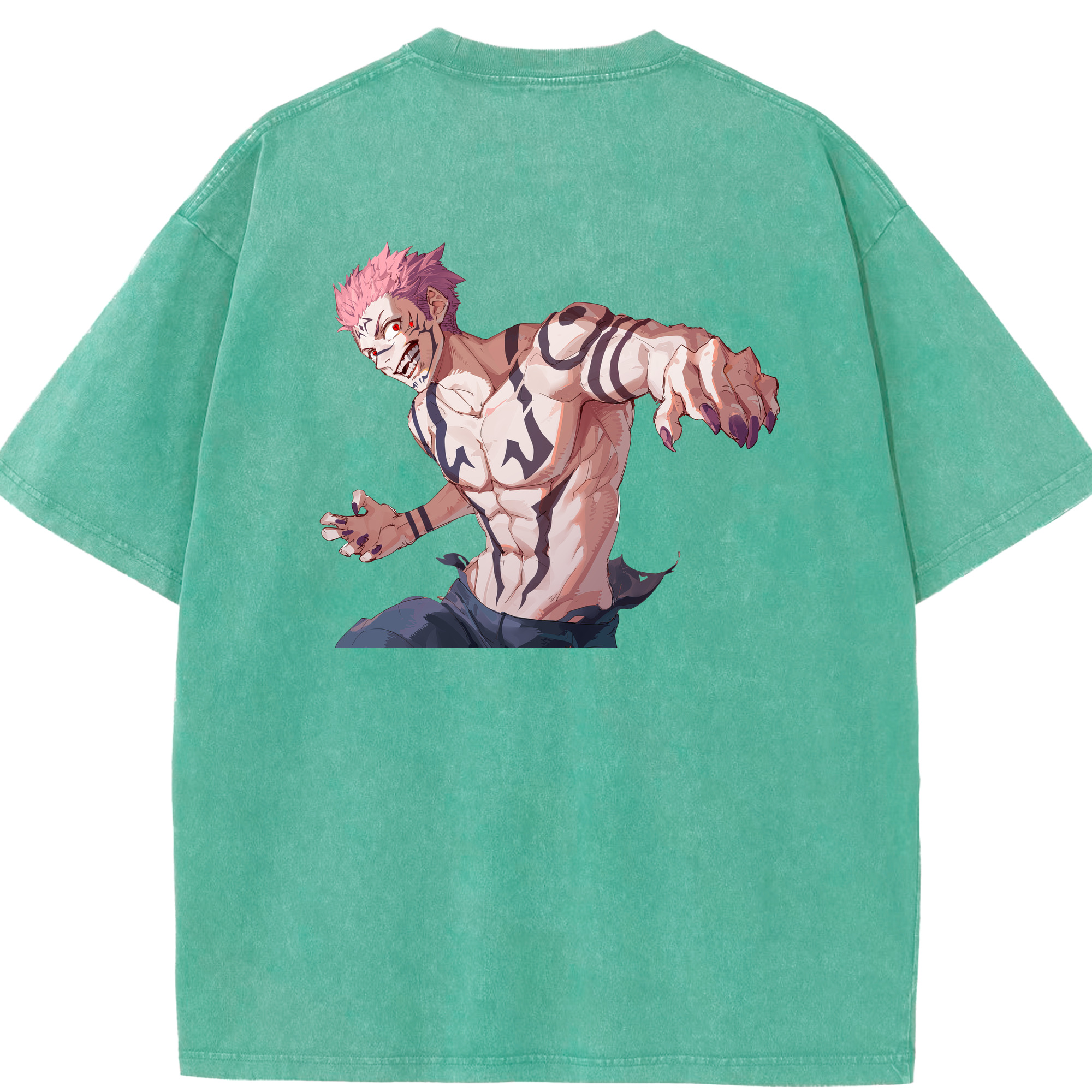 （画像用） 呪術廻戦 Jujutsu Kaisen 綿100% ヴィンテージ風 半袖Tシャツ（背面プリント）